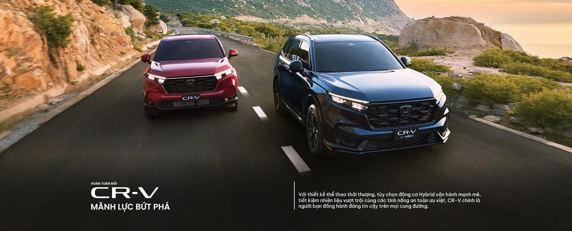 banner ngang 2 chiếc ô tô honda crv