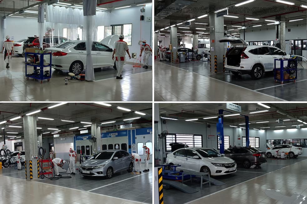 ảnh xưởng dịch vụ honda ô tô sài gòn quận 2